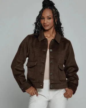 7Diamonds Harlow Brushed Overshirt Chocolate