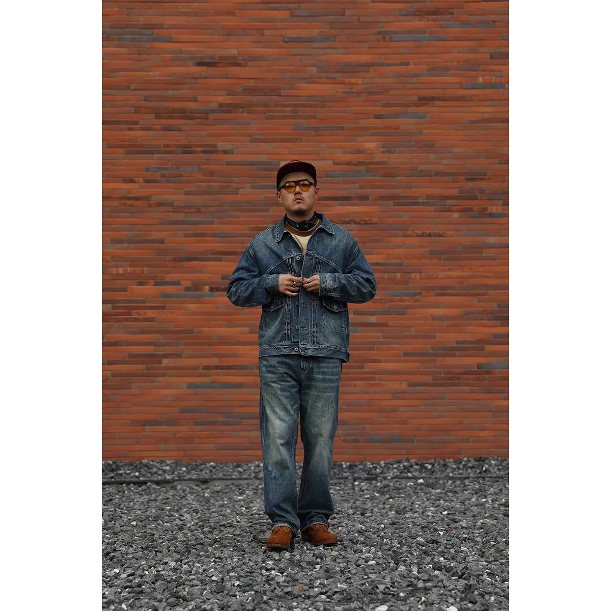 Blue Selvage Denim Jacket Vintage Washed Unlined Jean Jacket