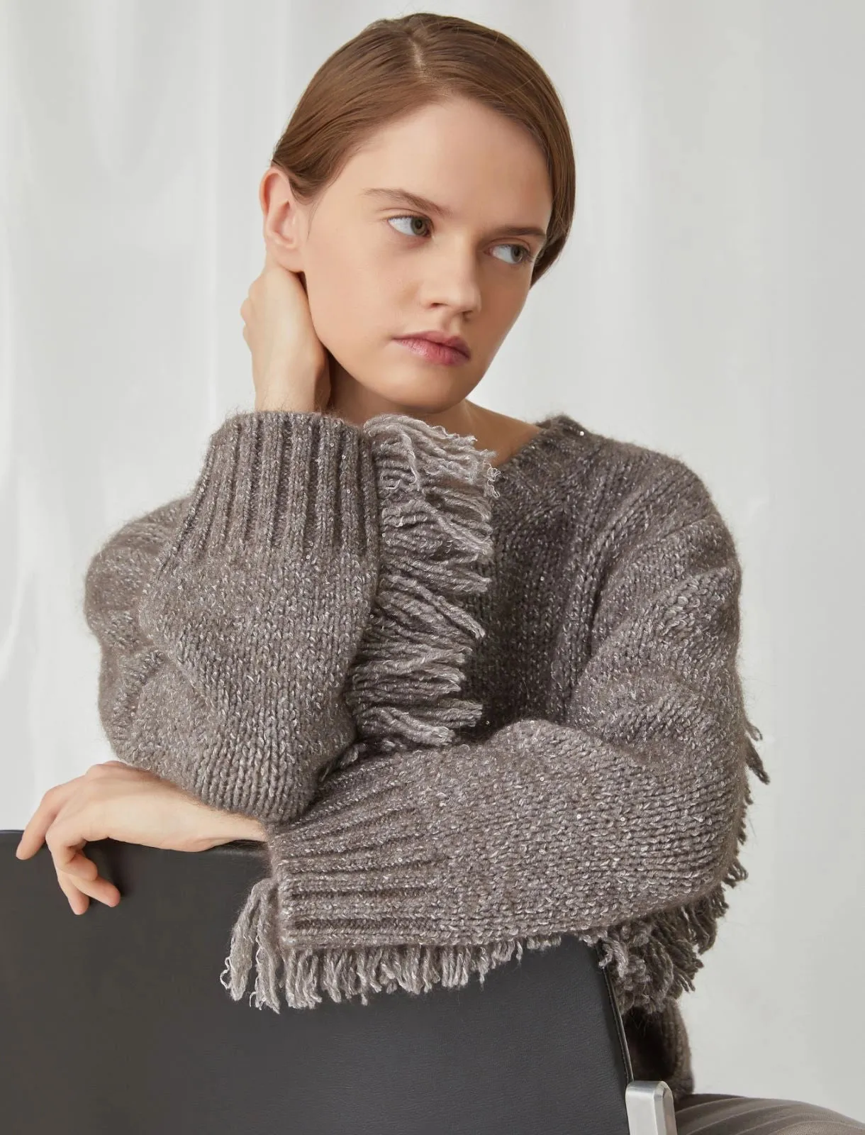 MARELLA Taupe Glitter Jumper