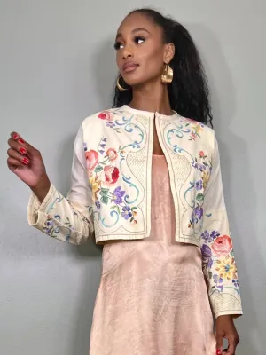 Pansy, vintage reworked embroidered jacket