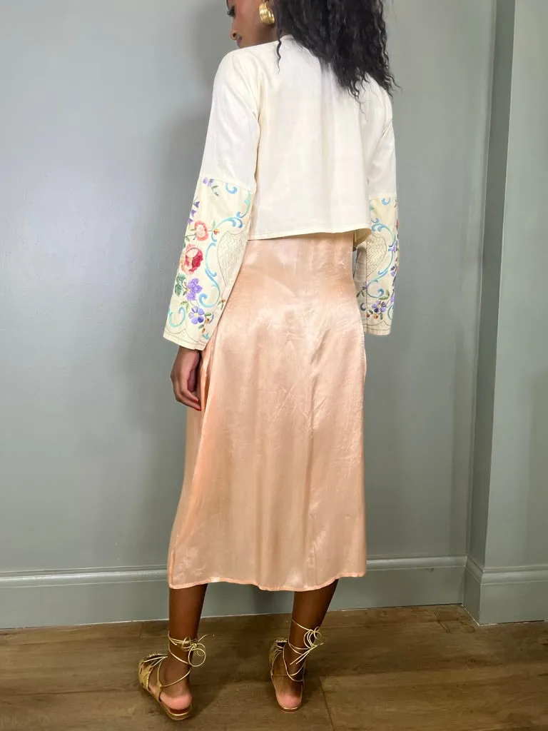 Pansy, vintage reworked embroidered jacket