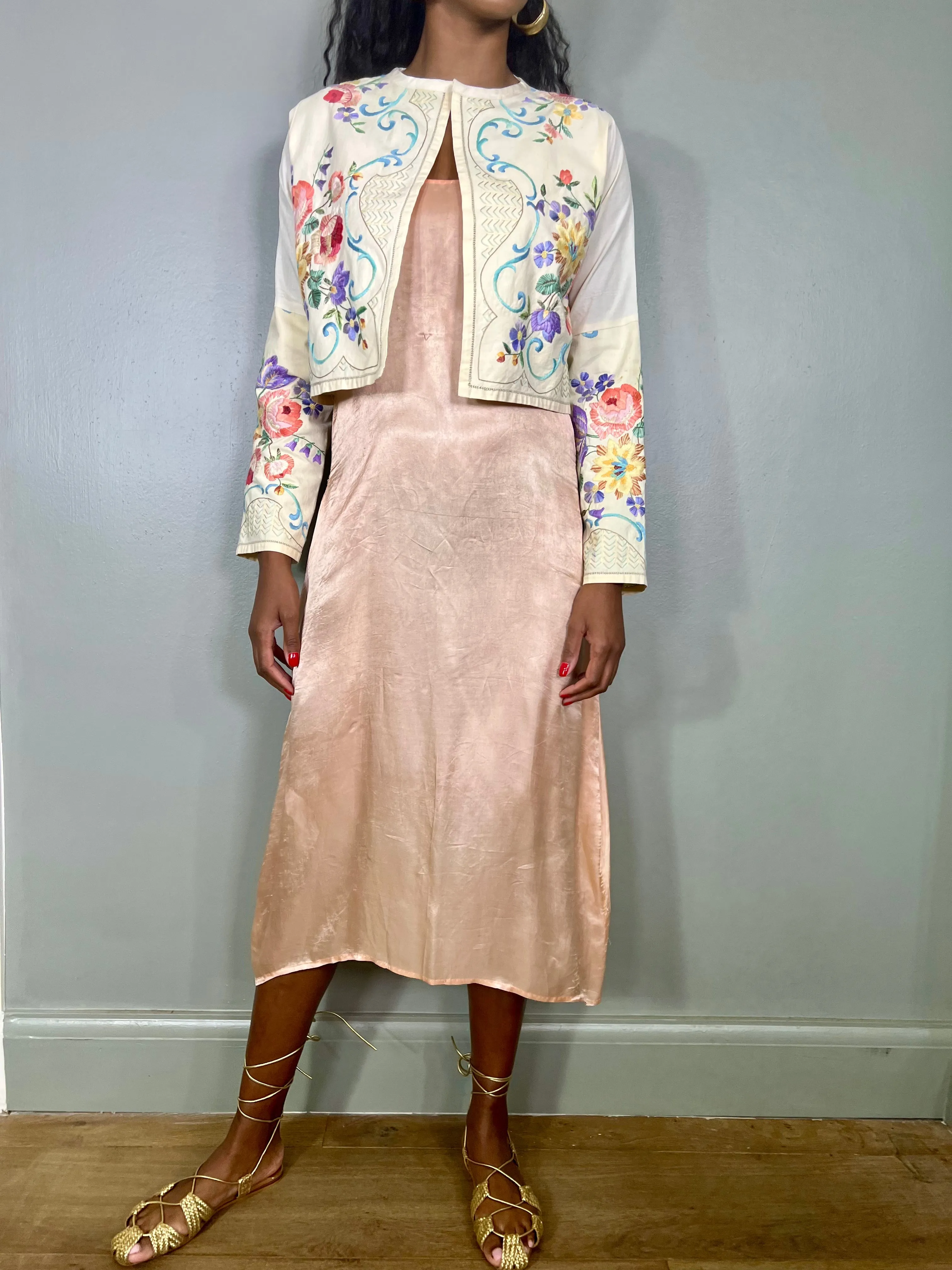 Pansy, vintage reworked embroidered jacket