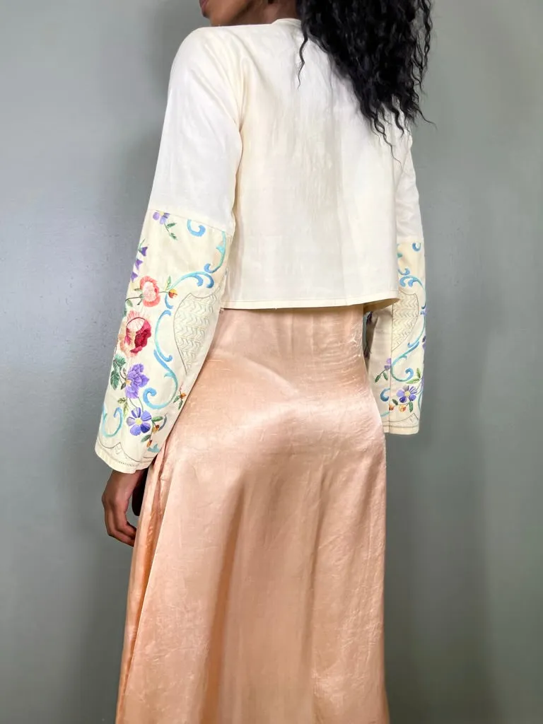Pansy, vintage reworked embroidered jacket
