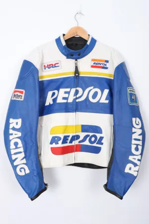 REPSOL Racing Blue Leather Moto Jacket (L-XL)