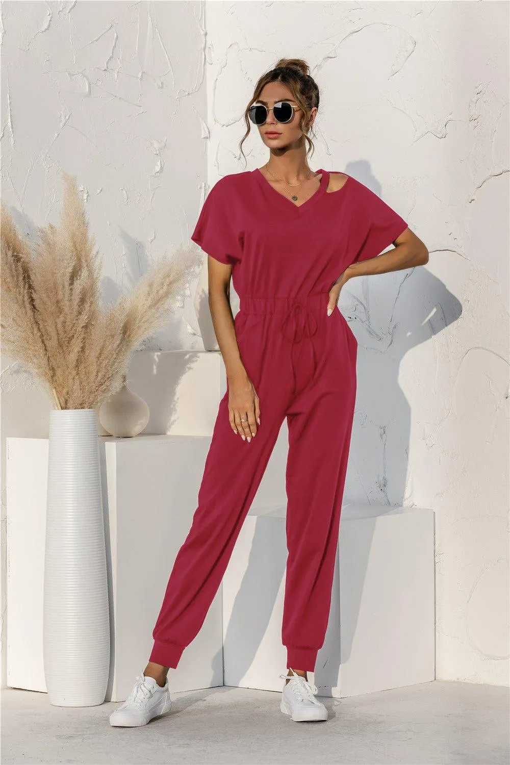 Take A Look Drawstring Jumpsuit