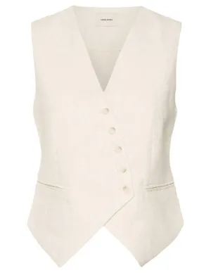 Vmflorence Sl Linen Waistcoat - Beige